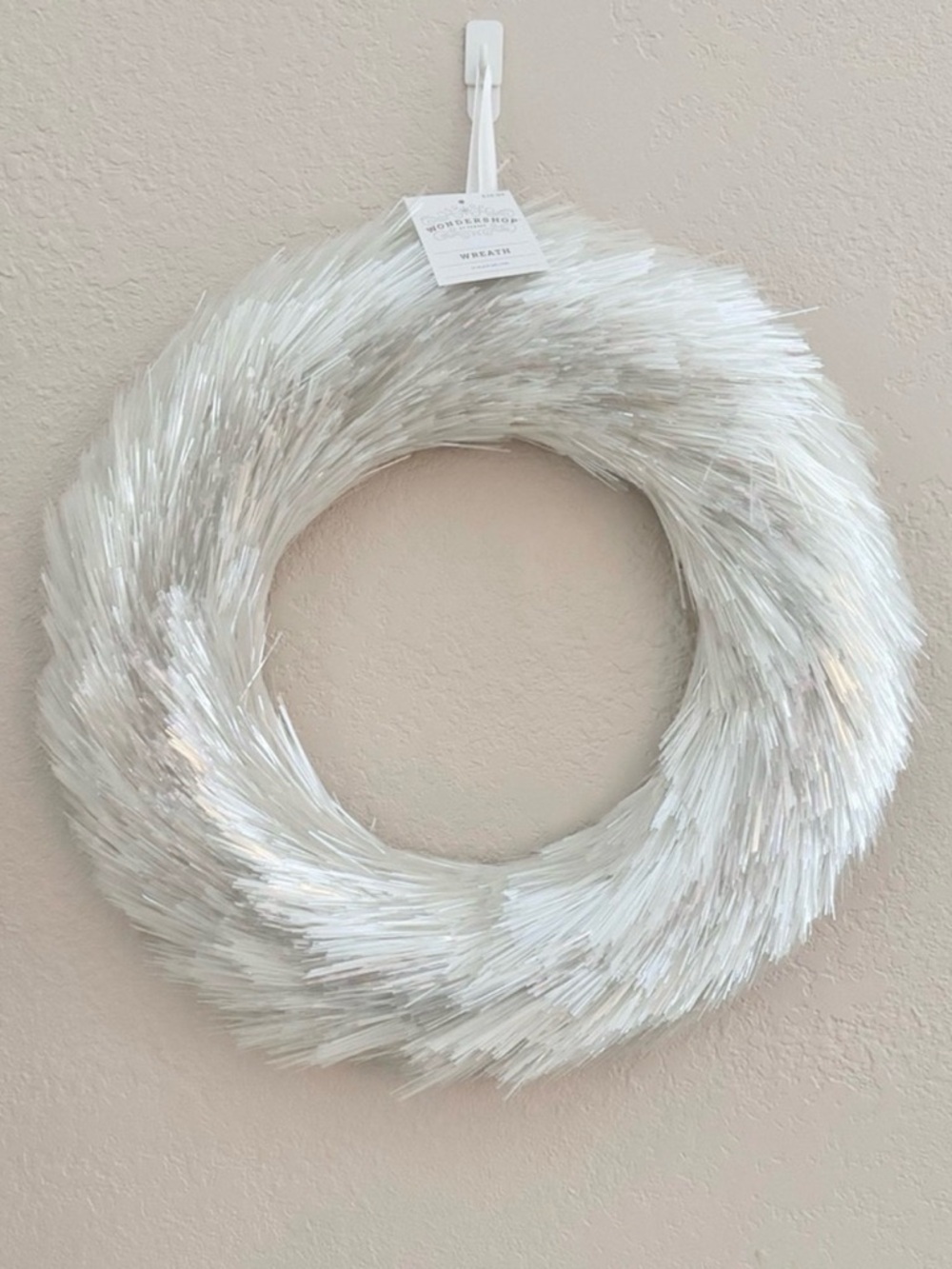 WONDERSHOP Iridescent Pearl Tinsel Wreath NWT